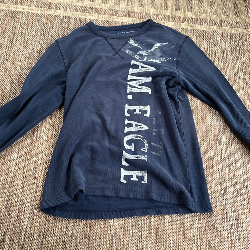 American eagle outfitters vintige long sleeve top navy blue
